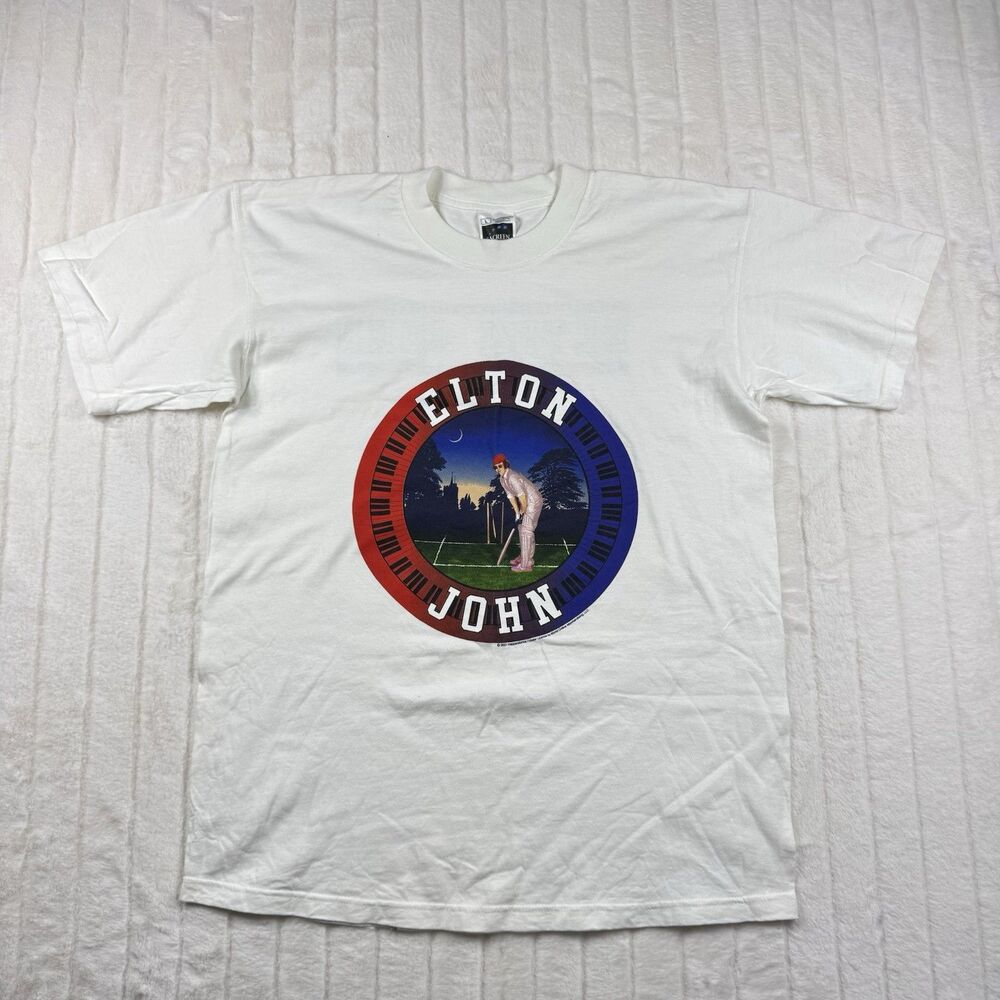 VTG Elton John Greatest Hits Vol 2 Album Cover Tour T-Shirt Men L Double Print